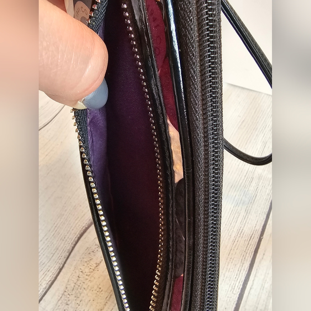 Coach Madison Op Art Long Wallet in Purple, Black, Cream and Tan - Picture 2 of 8